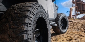 reall aggressive all terrain tires on a Jeep
