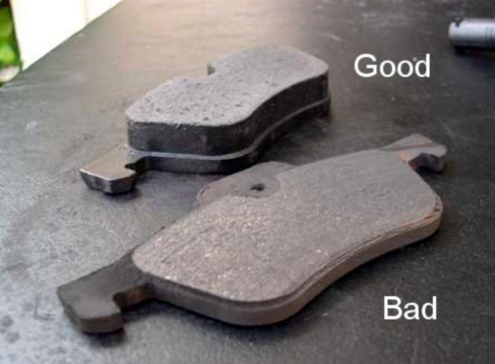 good and worn brake pads